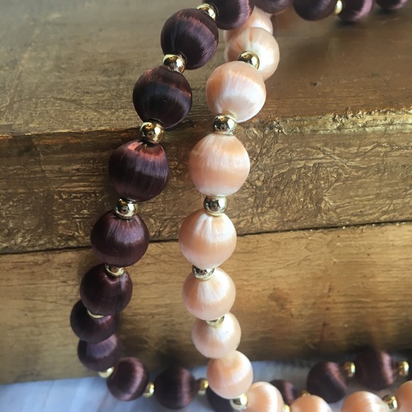 Vintage Silk Bead Necklaces - Picture 2 of 4